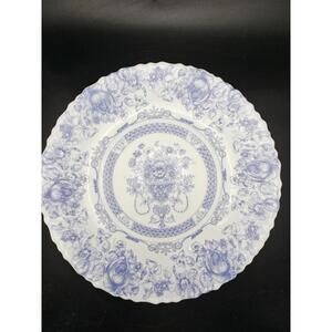 7 Arcopal France Victoria Dinner Plates 10.75" Blue Floral French Country Glass